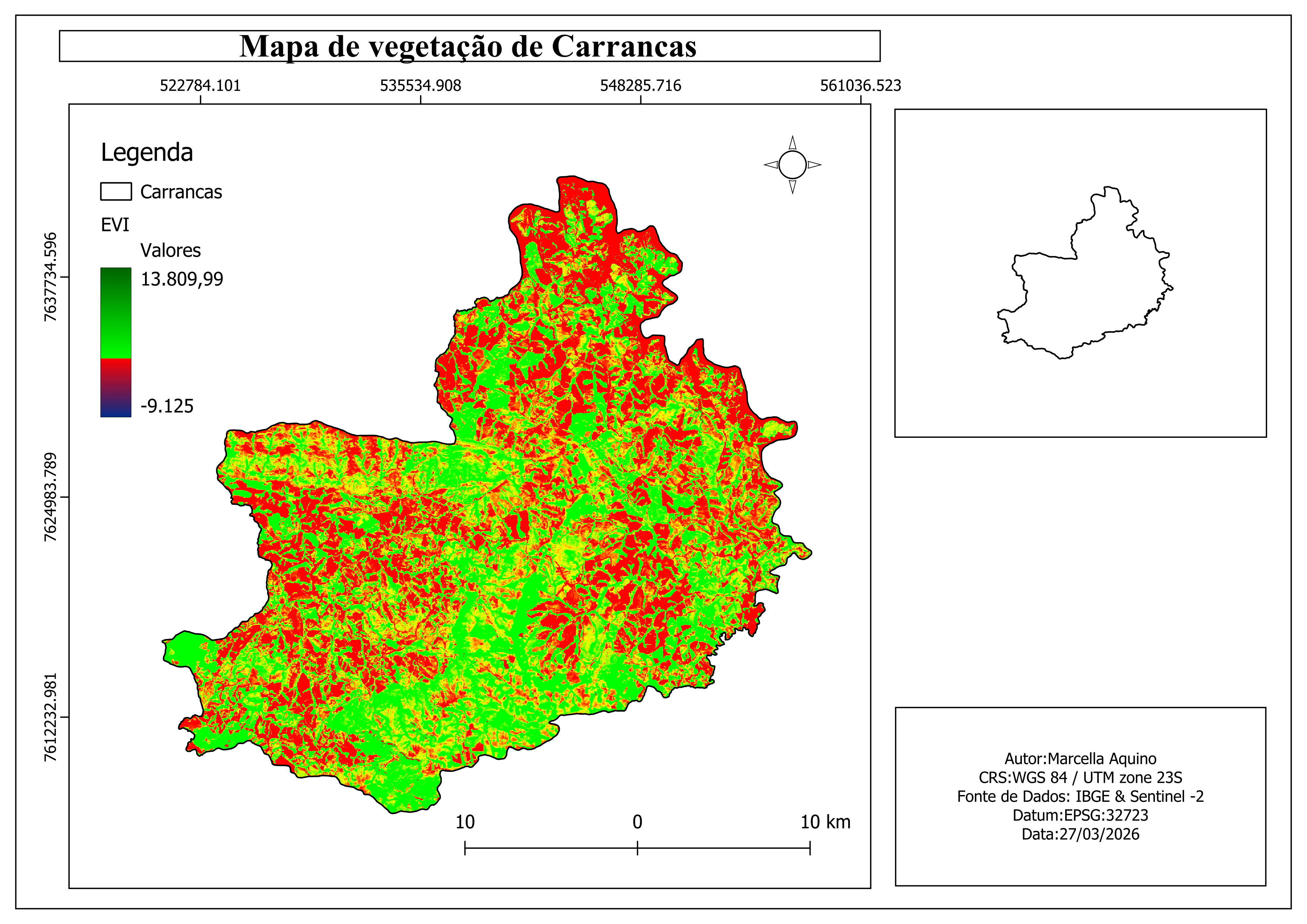 Mapa produzido pelos alunos