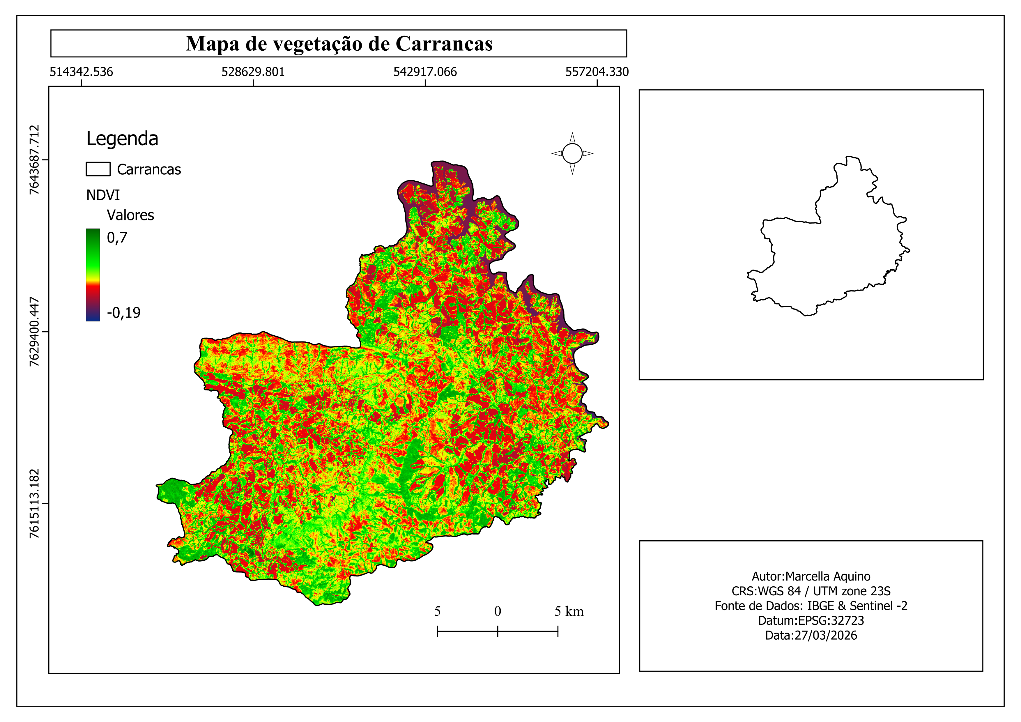 Mapa produzido pelos alunos