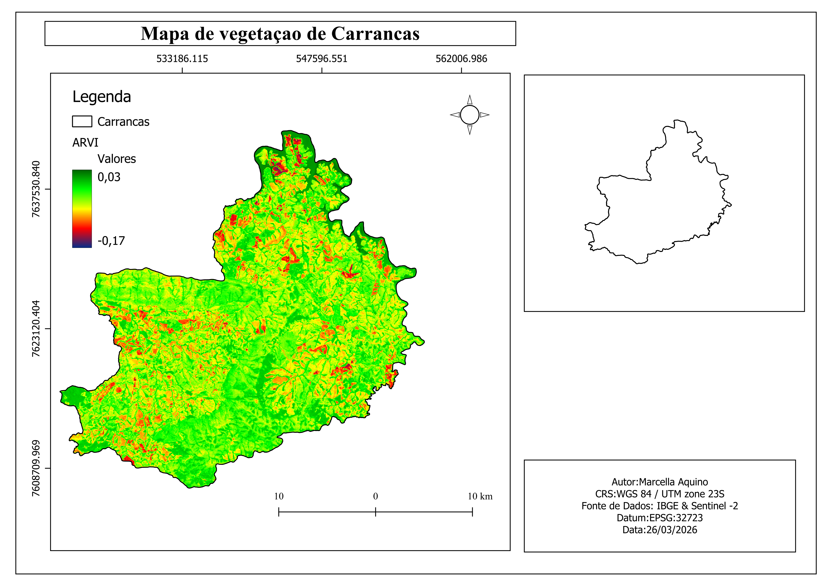 Mapa produzido pelos alunos