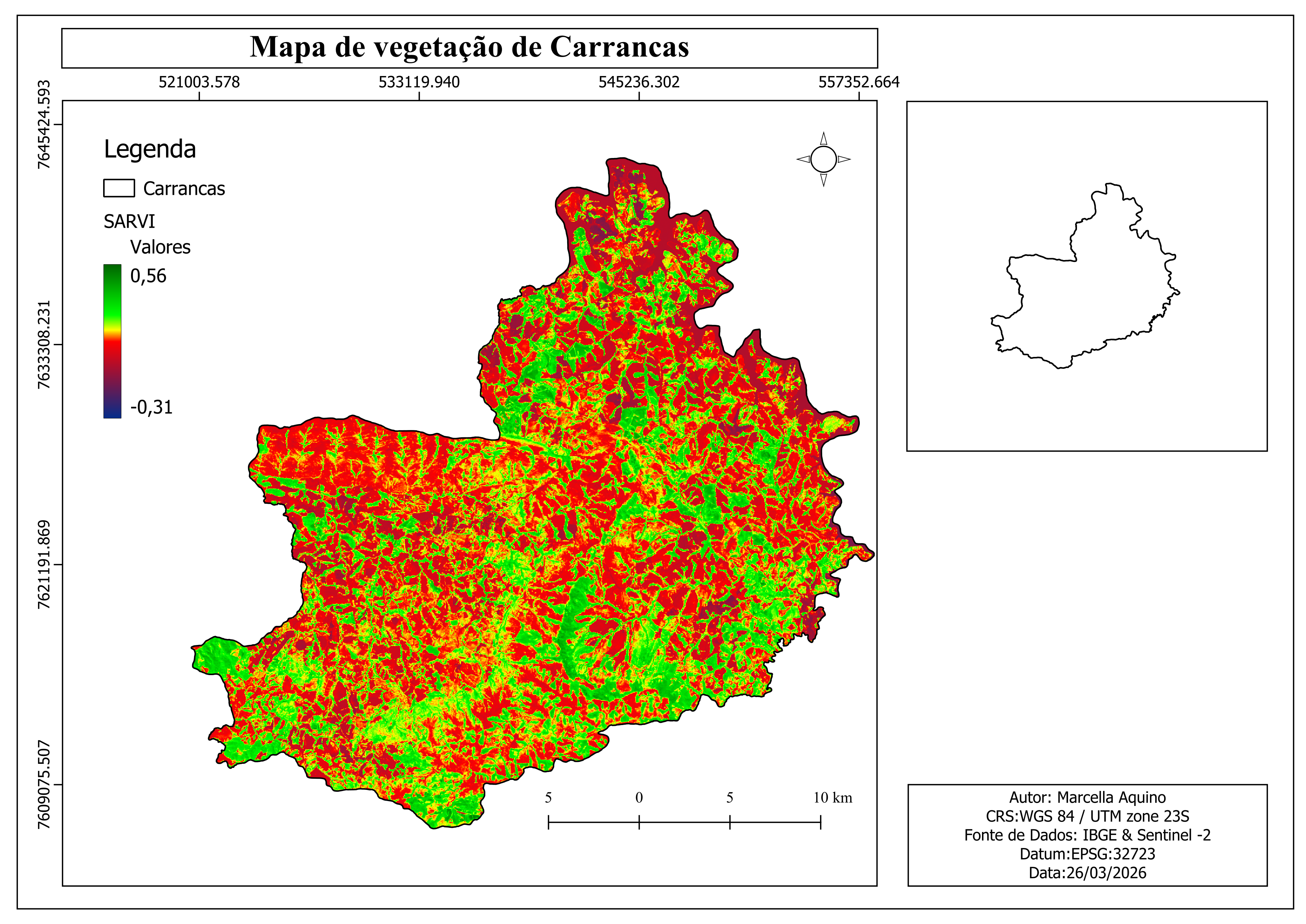 Mapa produzido pelos alunos